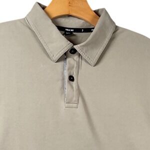 PUBLIC‎ REC Mens XL Short Sleeve Polo Shirt Tan Performance Golf Casual